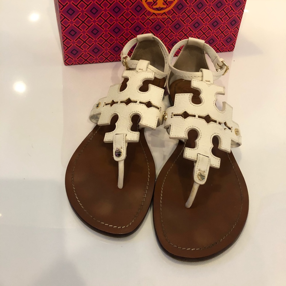 Tory Burch white sandals